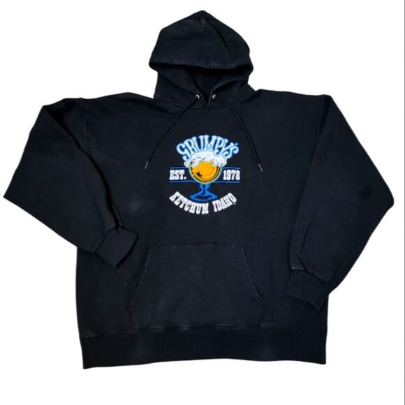 GRUMPY'S KETCHUM IDAHO  Black Graphic Hoodie size Large - Picture 1 of 16